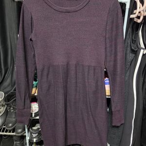 Athleta  Dark Purple Long Sleeve Sweater Dress, Size Large